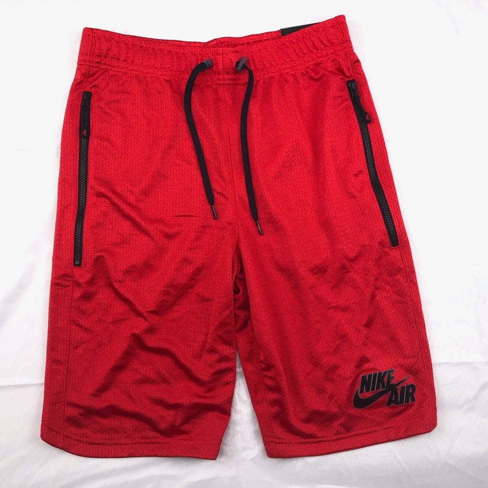 Nike Air Double Mesh Basketball Shorts Red Black